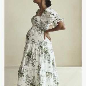 Floral Nothing Fits But Kiki Linen Smocked Dress with Puff Sleeves